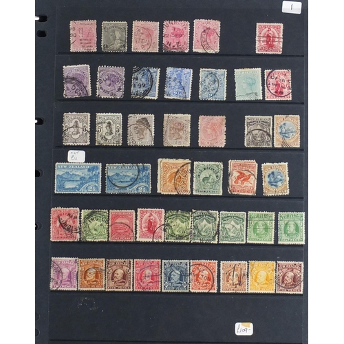 204 - Queen Victoria and later New Zealand stamps arranged in a stock album