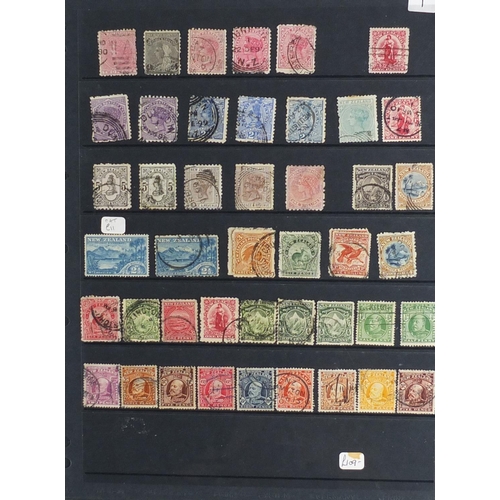 204 - Queen Victoria and later New Zealand stamps arranged in a stock album