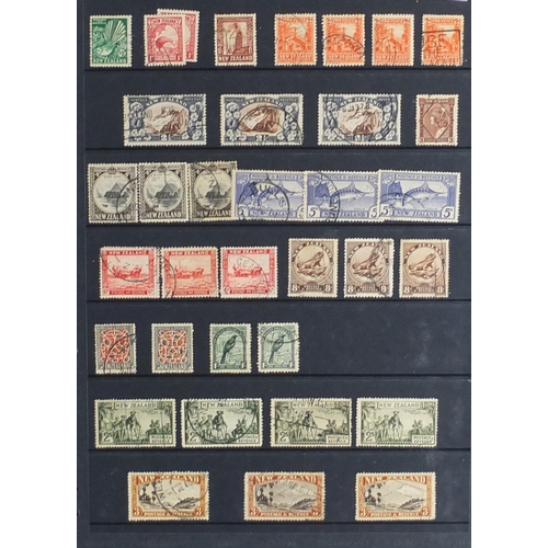 204 - Queen Victoria and later New Zealand stamps arranged in a stock album