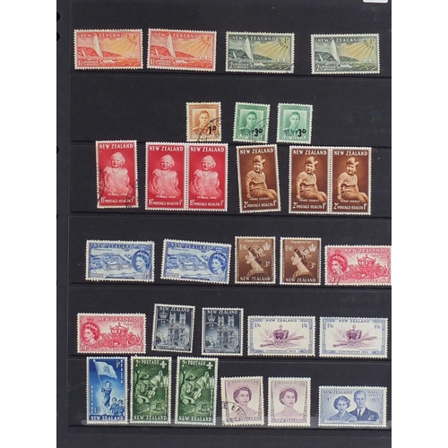 204 - Queen Victoria and later New Zealand stamps arranged in a stock album