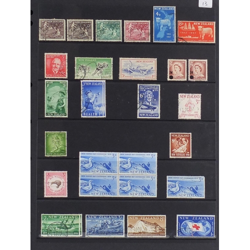 204 - Queen Victoria and later New Zealand stamps arranged in a stock album