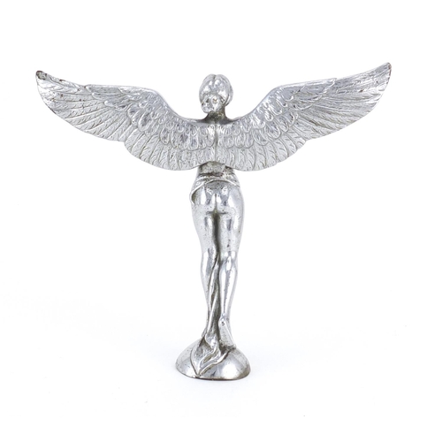 115 - 1920's chrome plated angel car mascot, 14cm high