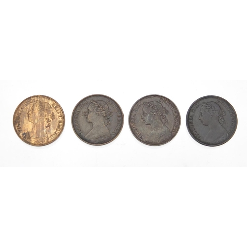 243 - Seven Victoria Bun Head farthings comprising dates 1887, 1888, 1890, 1891, 1892, 1893 and 1894