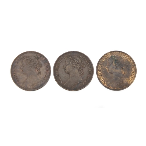 243 - Seven Victoria Bun Head farthings comprising dates 1887, 1888, 1890, 1891, 1892, 1893 and 1894