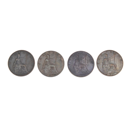 244 - Seven Queen Victoria farthings comprising dates 1895, 1896, 1897, 1898, 1899, 1900 and 1901