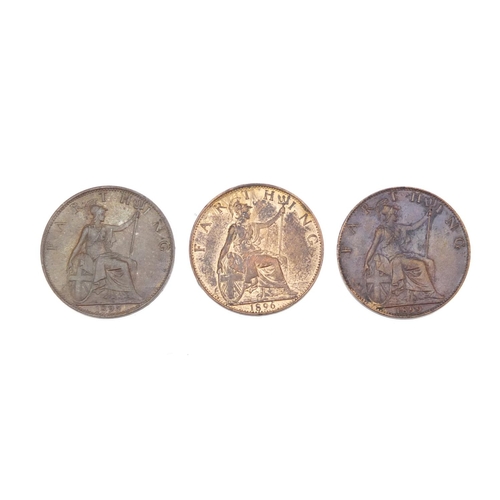 244 - Seven Queen Victoria farthings comprising dates 1895, 1896, 1897, 1898, 1899, 1900 and 1901