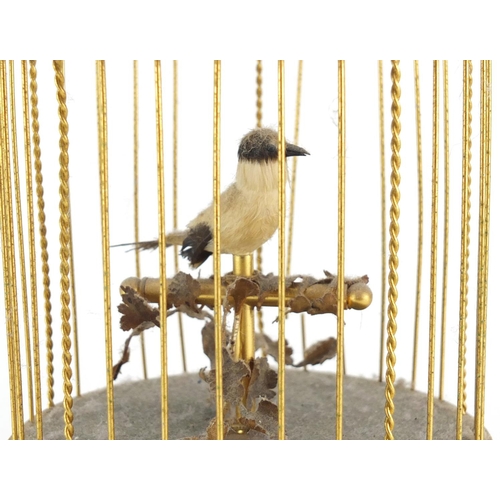 2154 - Swiss automaton musical bird cage by Reuge Music, 29cm high