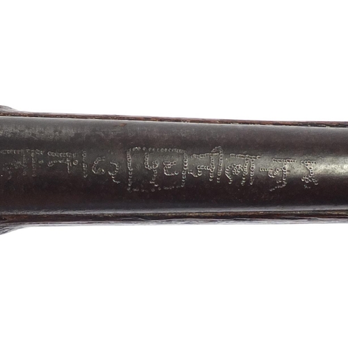 317 - 19th century Enfield pattern three band percussion musket with ramrod, impressed and engraved marks,... 