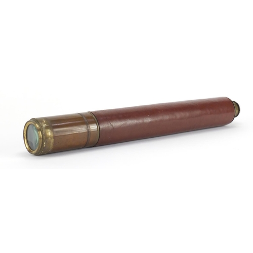 21 - Victorian single draw day or night brass telescope By William Youle of Leadenhall St London, 51cm in... 
