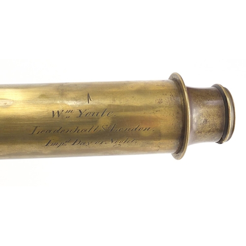 21 - Victorian single draw day or night brass telescope By William Youle of Leadenhall St London, 51cm in... 