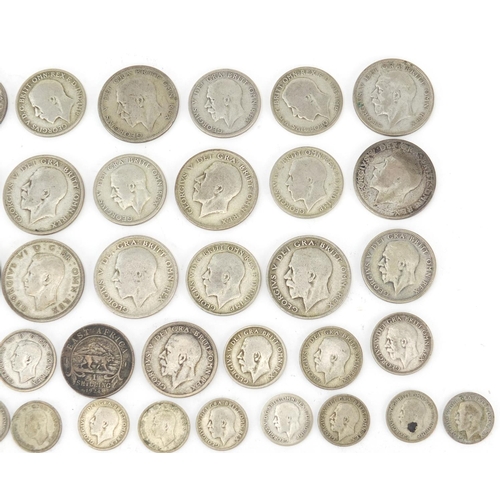 2655 - Predominantly British pre decimal 1947 coinage including half crowns and shillings,  345.0g