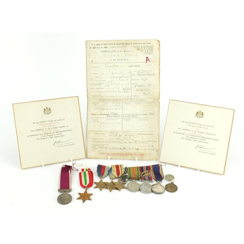 267 - British Military World War II medal group relating to Able Seaman Alfred Gray including long service... 