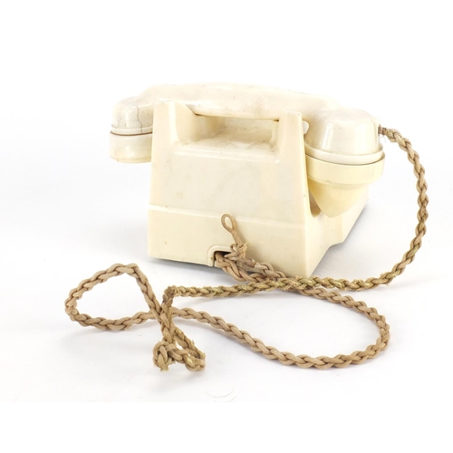 136 - Vintage GPO Bakelite dial telephone in ivory, 14cm high