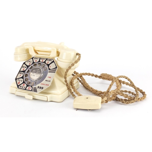 133 - Vintage GPO Bakelite pyramid telephone in ivory, 15.5cm high