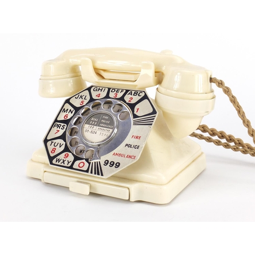 133 - Vintage GPO Bakelite pyramid telephone in ivory, 15.5cm high