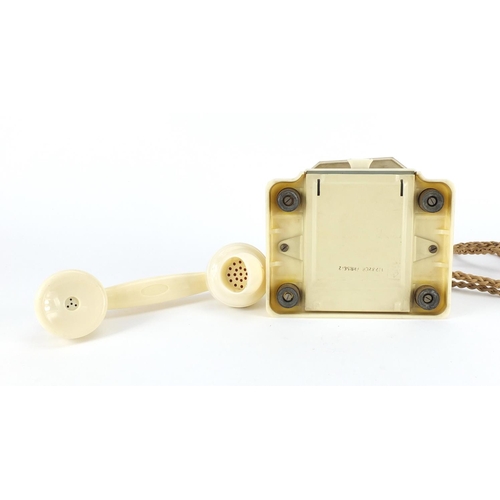 133 - Vintage GPO Bakelite pyramid telephone in ivory, 15.5cm high