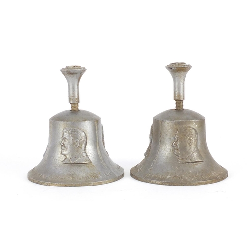 2295 - Two British Military interest victory bells, cast from the metal from the German aircraft destroyed ... 