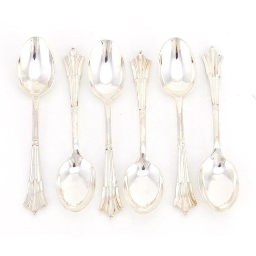 2610 - Set of six silver teaspoons by Cooper Brothers & Sons Ltd, Sheffield 1927, 10.5cm in length, 83.6g