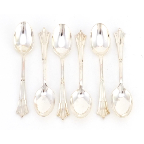 2610 - Set of six silver teaspoons by Cooper Brothers & Sons Ltd, Sheffield 1927, 10.5cm in length, 83.6g