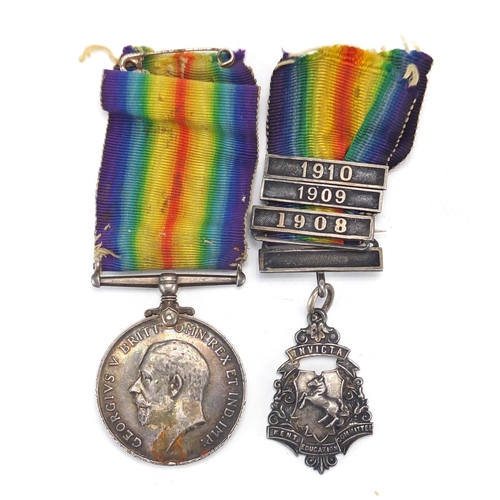 839 - British Military World War I 1914-18 war medal, awarded to 23978I.?.G.D PENNEY  and Kent Education C... 
