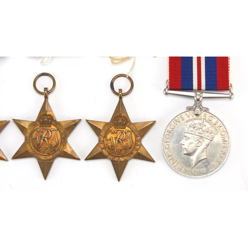 840 - Five British Military World War II medals with ribbons and postage box, for Mr T E D Warne