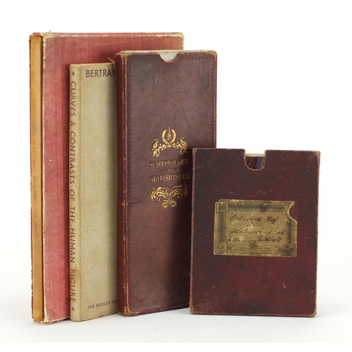 829 - Two 19th century folding maps and two hardback books, including The Curves and Contrasts of the Huma... 