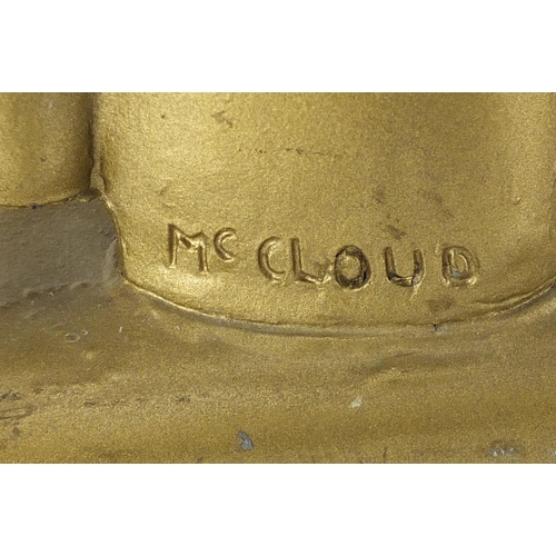 288 - Spelter Sandeman Port figure impressed McCloud, 39cm high