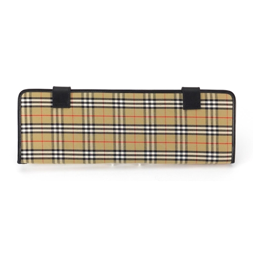 2536 - Burberry leather and tartan tie case, 42.5cm high