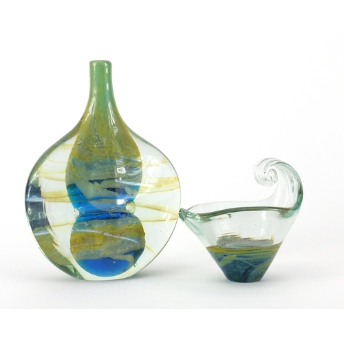 2450 - Two Mdina glass vases, the largest 19.5cm high