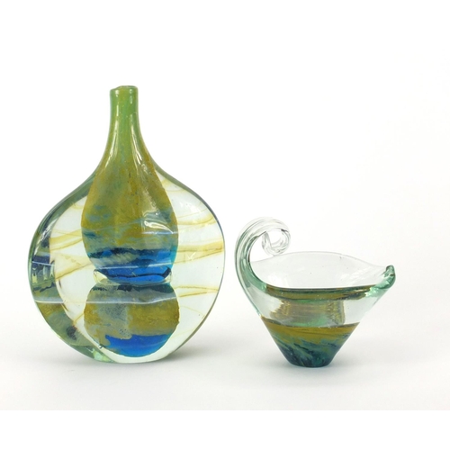 2450 - Two Mdina glass vases, the largest 19.5cm high