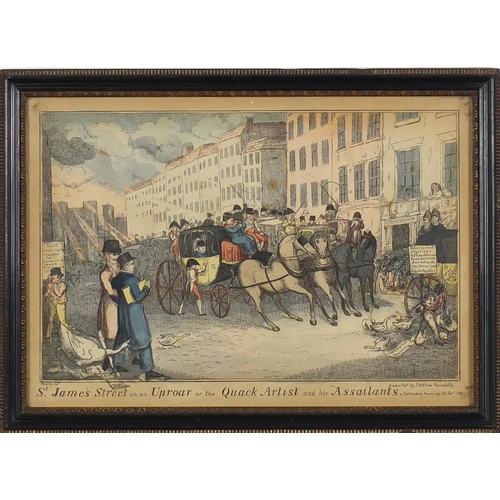 1302 - Samuel William Fores - St James Street in an Uproar or the Quack Artist and his Assailants, early 19... 