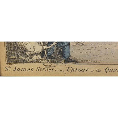 1302 - Samuel William Fores - St James Street in an Uproar or the Quack Artist and his Assailants, early 19... 