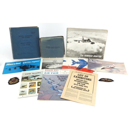 281 - Aviation ephemera relating to Andrew R M Macnae including Royal Canadian Air Force pilots flying log... 