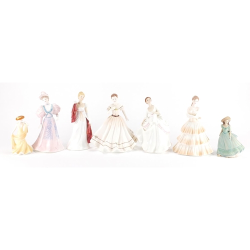 126 - Seven collectable figurines including Coalport, the largest 20cm high