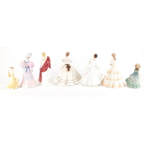 126 - Seven collectable figurines including Coalport, the largest 20cm high