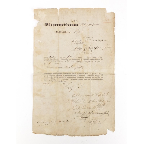 825 - 19th century German document with ink annotations