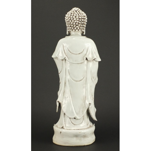 2147 - Large Chinese Blanc de Chine figure of standing Buddha, impressed character marks to the base, 51cm ... 