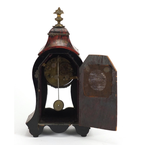 2207 - 19th century French boulle clock with enamel dial and Roman numerals, the movement numbered 48 180, ... 