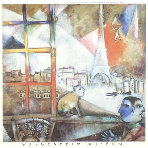 280 - Marc Chagall - Guggenheim Museum, coloured print, mounted and framed, 58cm x 47cm