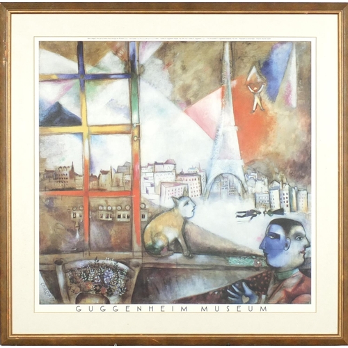 280 - Marc Chagall - Guggenheim Museum, coloured print, mounted and framed, 58cm x 47cm