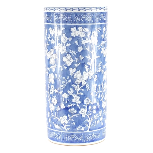 61 - Chinese blue and white porcelain stick stand, 47cm high