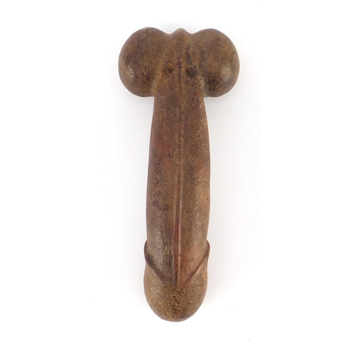 697 - Carved hardstone phallus, 20cm in length