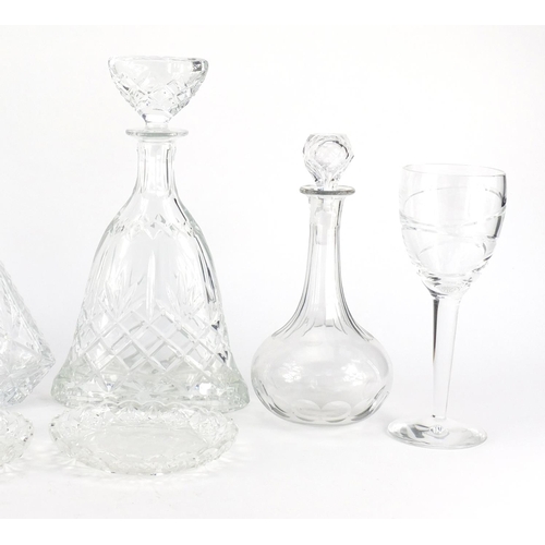 216 - Glassware including a Thomas Webb decanter and a pair of Waterford crystal Jasper Conran glasses, th... 