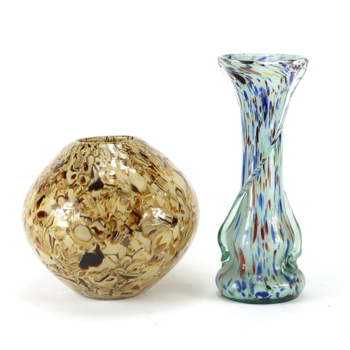 137 - Two Murano glass vases, the largest 31.5cm high