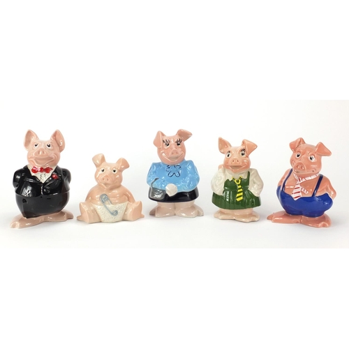 297 - Set of five Wade Natwest piggy banks