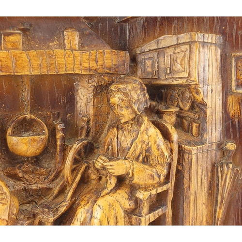 291 - Rectangular soft wood interior scene diorama, 24cm x 19cm