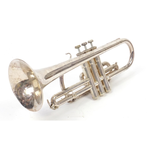 95 - Yamaha silver plated cornet, numbered 013378 with protective case