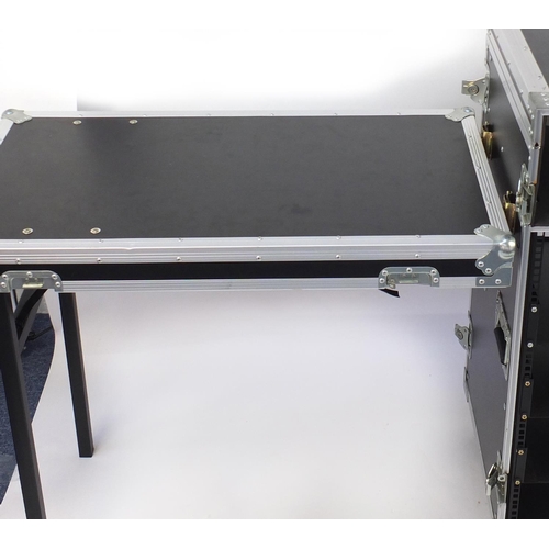 15 - Large Rhino flight case with twin table, 111.5cm high