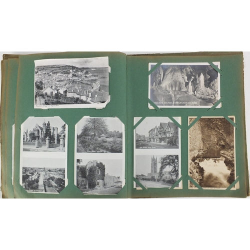798 - Album of postcards including Lands End, Plymouth, Clovelly, Somerset and The Cheddar Caves