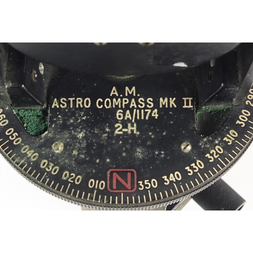 853 - Military interest MKII Astro compass with box, a beret and Northumberland Fusiliers badge